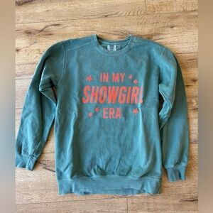 Showgirl Era Comfort Colors Teal Sweatshirt size S